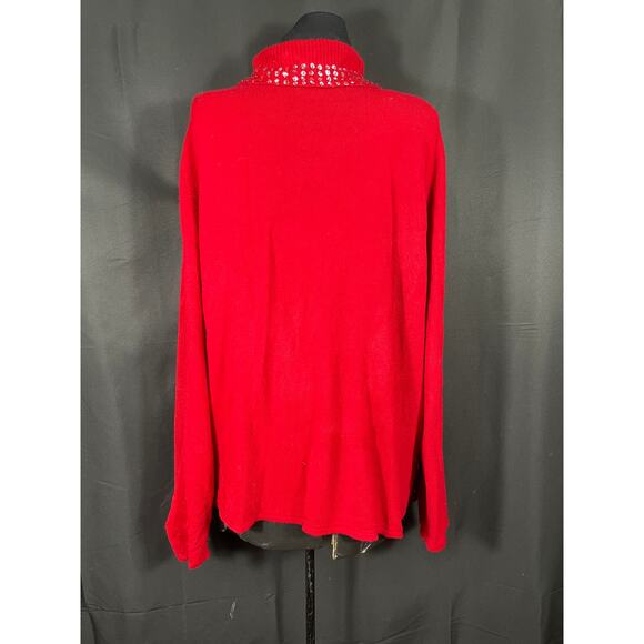 Vintage Red Sweater Set, Sequence, Plus Size 3X Maggie McNaughton, Turtle Neck - Picture 5 of 9